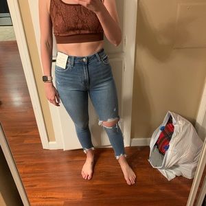 Abercrombie & Fitch Curve Love The Super Skinny Ankle High Rise Jeans